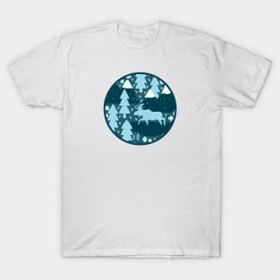 Mountain Moose (Arctic & Denim) T-Shirt